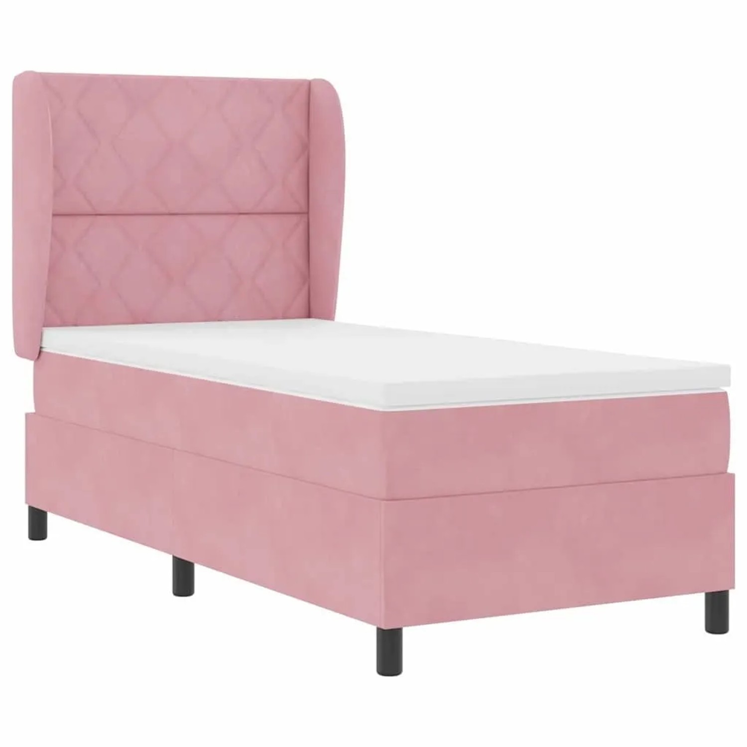 vidaXL Boxspringbett mit Matratze mit Kopfteil Rosa 100 x 200 cm Samt 33409 günstig online kaufen