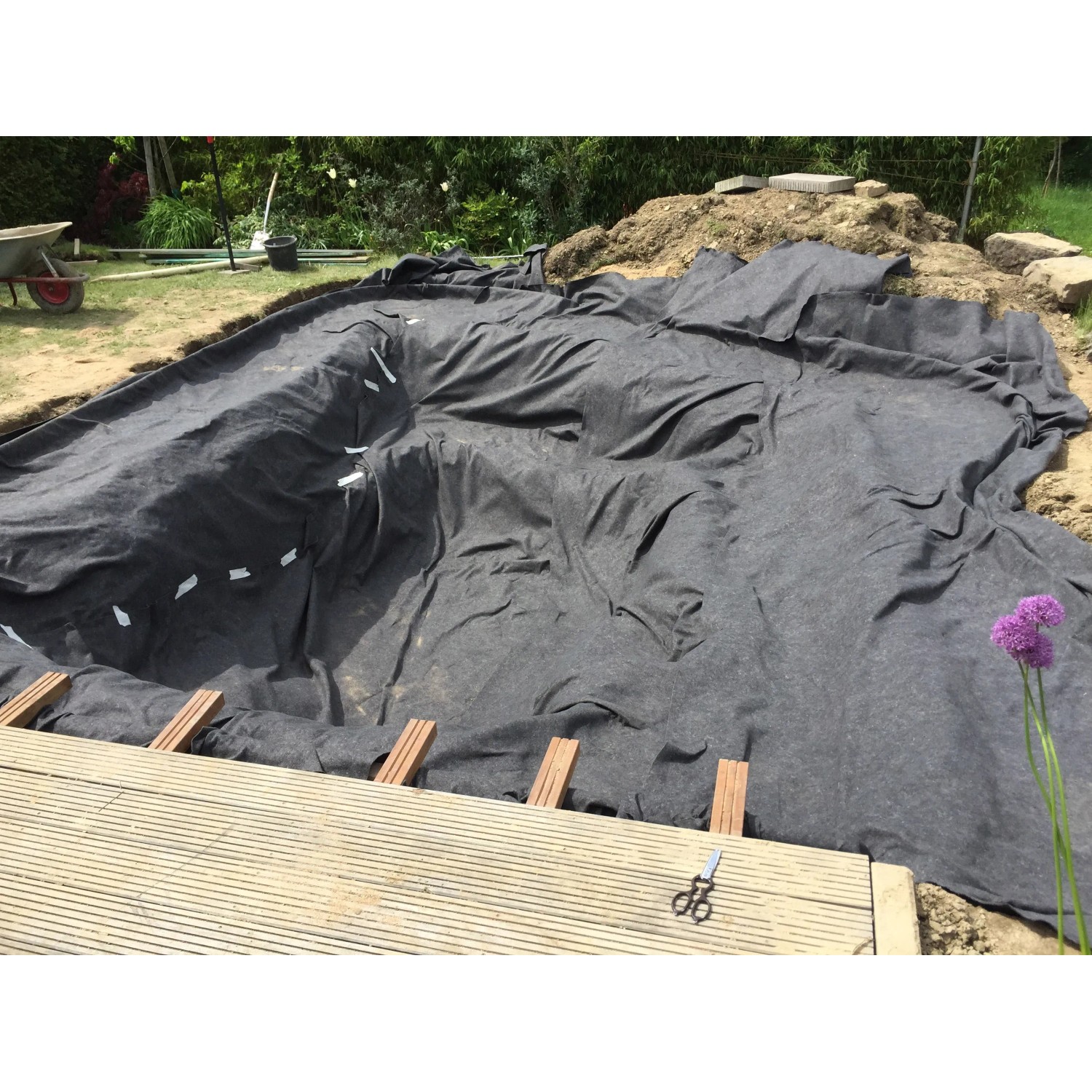 22m² Teichvlies 300g Teich Schutzvlies Für Teichfolie, BxHxT