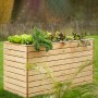 Westmann Hochbeet XL aus Fichte, bepflanzt mit Salat und Gemüse im Garten.