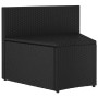 Schwarzes vidaXL Gartensofa aus Polyrattan, Teil einer 7-tlg. Garnitur. Gartenmöbel mit Rückenlehne.