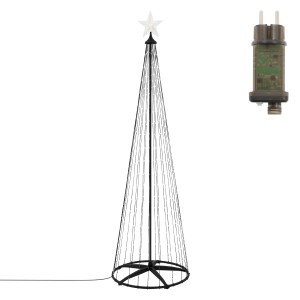 ECD Germany LED Weihnachtsbaum für Außen, 210cm, mit 370 warmweißen LEDs und Fernbedienung.