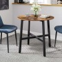 Runder Songmics Esstisch Delon, Ø 80 cm, braun-schwarz, im Industrie-Design.