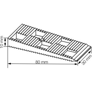 Grüner Keil (80x30x10mm) mit Sägezahnprofil für Fenster-Zubehör, 30 Stück.