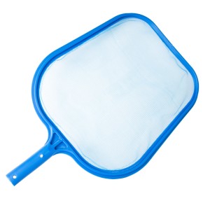 Blauer Evolution Laubkescher aus Kunststoff zur Reinigung der Wasseroberfläche von Pools und Teichen.