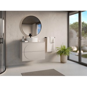 Vente-unique Waschbeckenunterschrank Vutoma Beige 80 cm