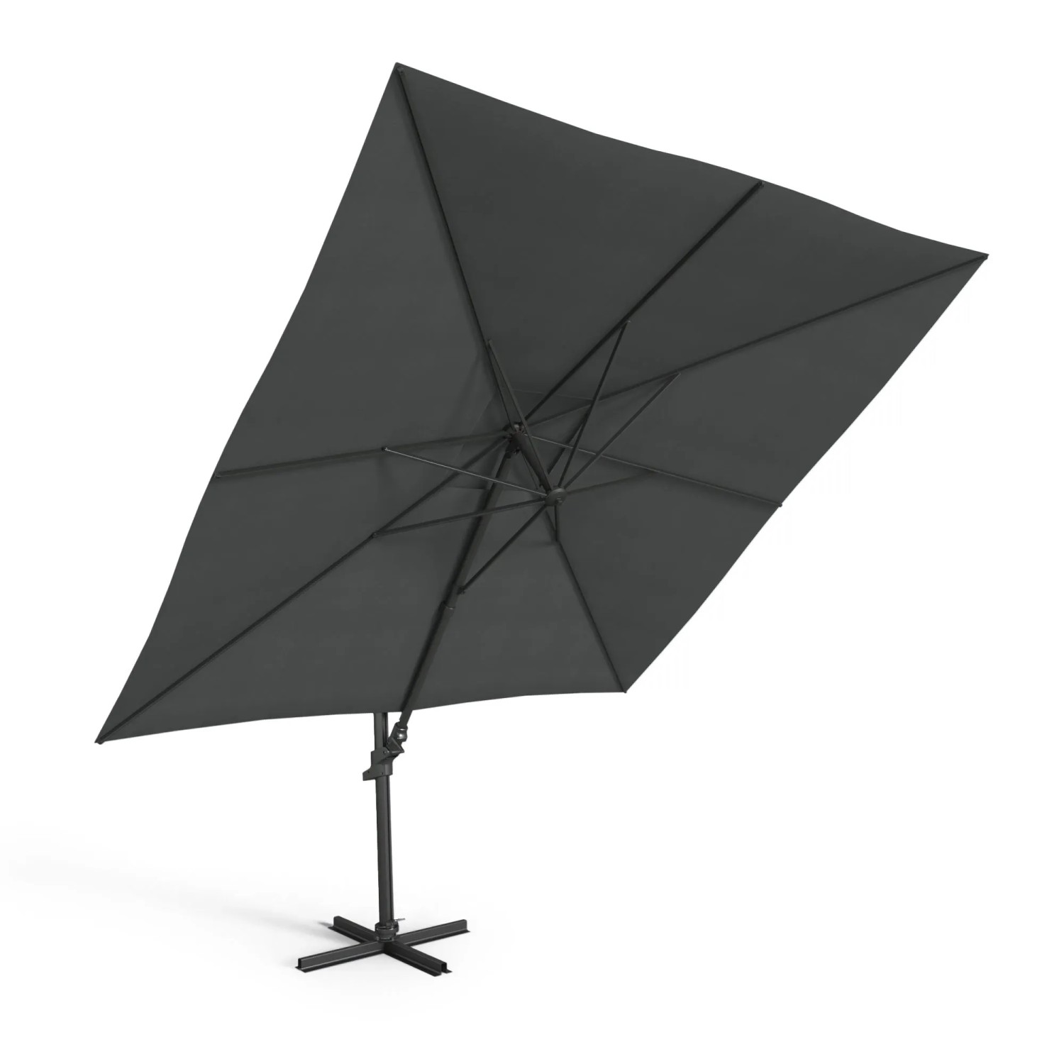 Kettler Ampelschirm Sonnenschirm EASY MOVE 300 X 300cm mit Schutzhaube Anthrazit