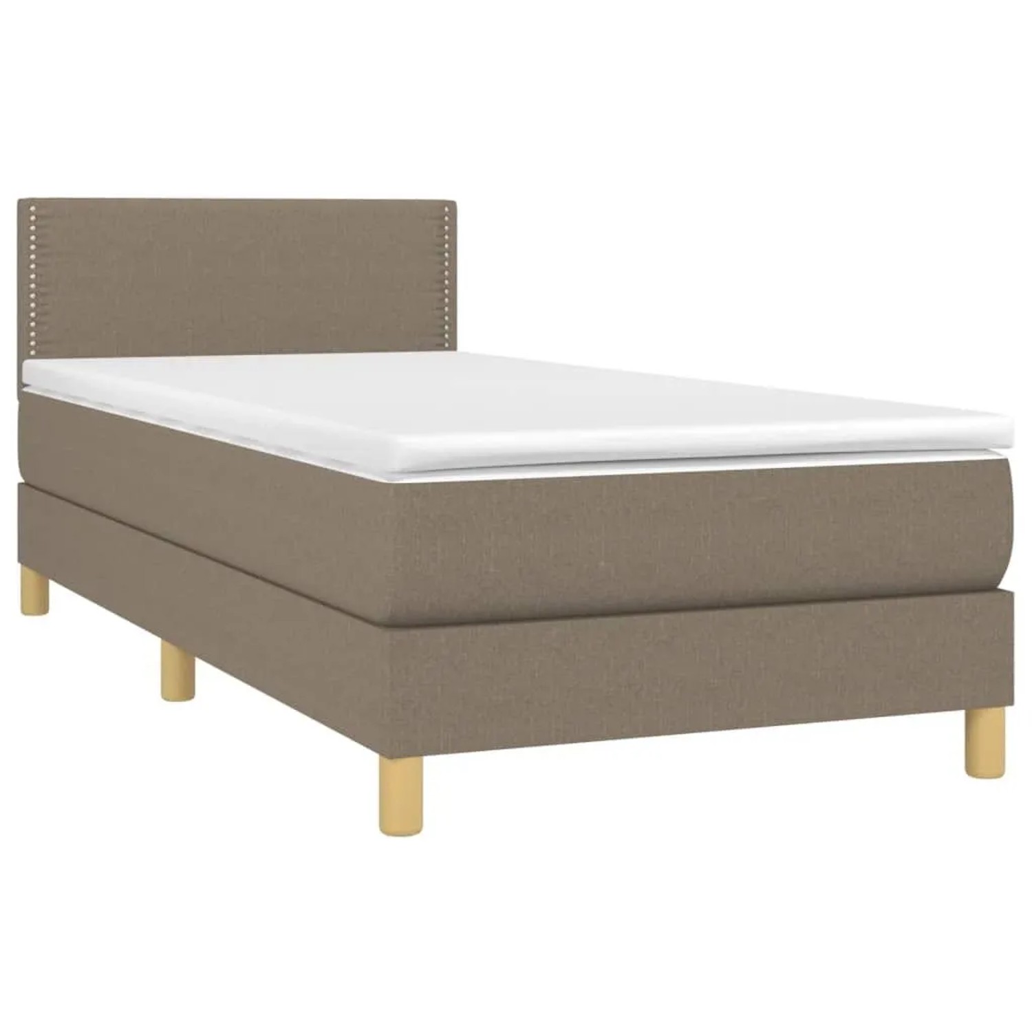 vidaXL Boxspringbett mit Matratze & LED Taupe 90x190 cm Stoff 3133601 günstig online kaufen