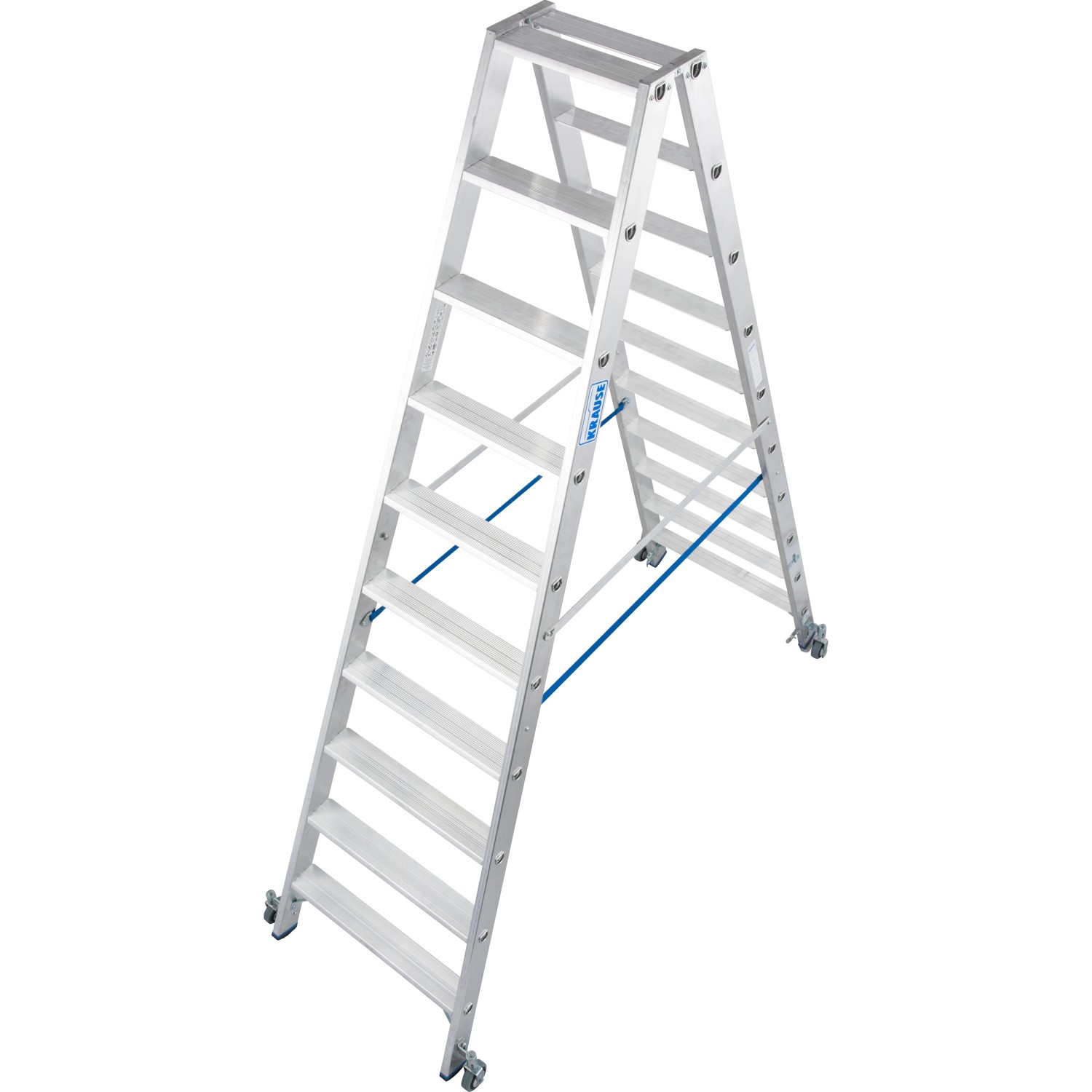 Thumbnail - Krause Doppelleiter Stabilo 2 x 10 Stufen Fahrbar 235 cm x 82 cm x 197 cm