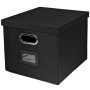 Schwarze HMF Aufbewahrungsbox mit Deckel, passend für DIN A4 Hängeregister und Kallax Regale.
