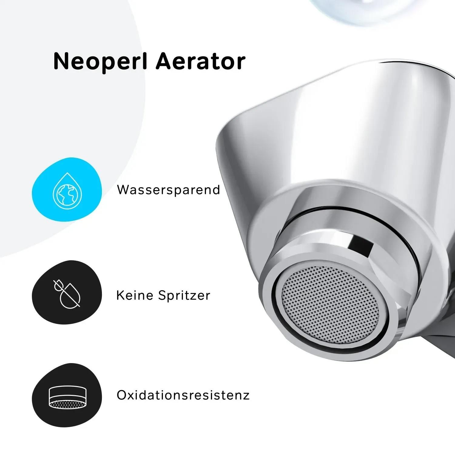 TRIZERATOP Waschtischarmatur Waschtischarmatur + Hohem Auslauf + Stöpsel Chrom