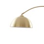 Lindby Bogenleuchte Lennart: Goldener Metall-Lampenschirm und geschwungener Arm. Moderne Stehlampe.