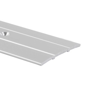 Silbernes KARAT Übergangsprofil, 3,8x100 cm, vorgebohrt, für Bodenbeläge.