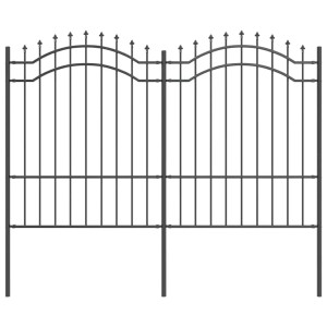 vidaXL Gartenzaun Grau 190 cm Pulverbeschichteter Stahl 42003961