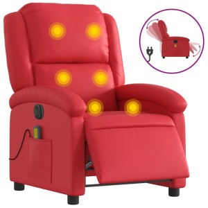vidaXL Massagesessel Elektrisch Rot Kunstleder 3204224