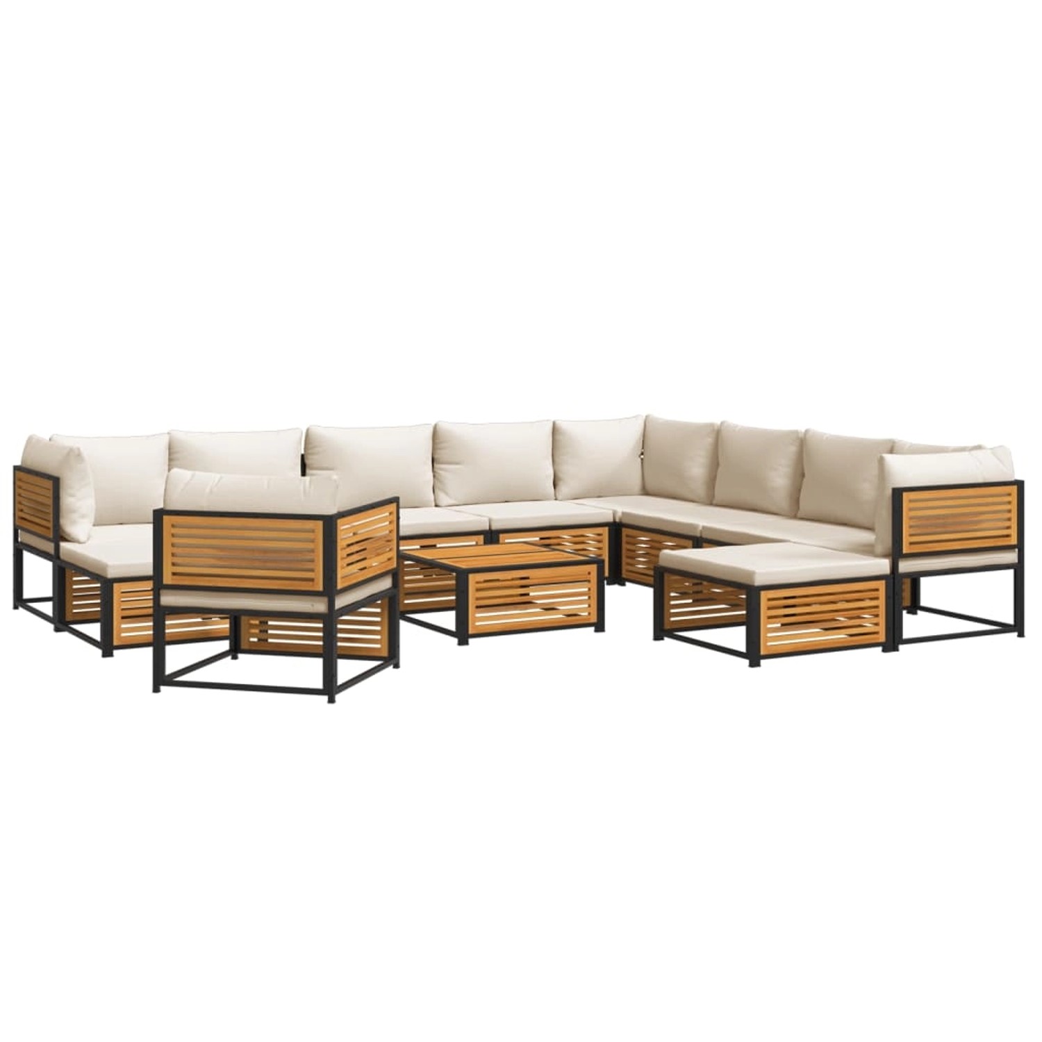 vidaXL 12-Tlg Garten-Sofagarnitur mit Kissen Massivholz Akazie 3214925 günstig online kaufen