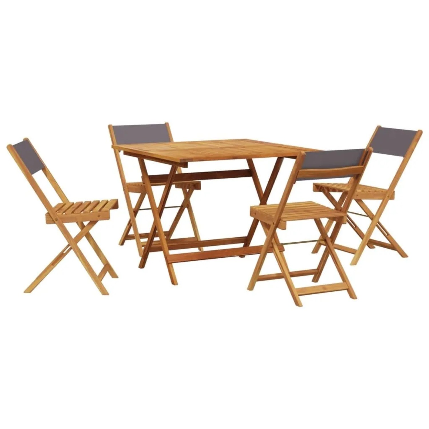 vidaXL 5-Tlg Garten-Essgruppe Stoff und Massivholz Anthrazit 3281785