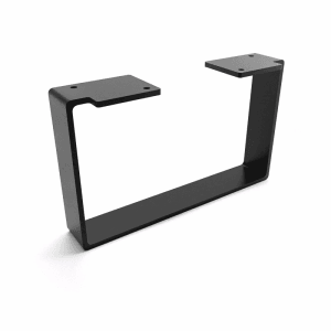 Schwarzes HEVVA Möbelbein LUXEMBURG, 15 cm hoch, 25 cm tief.