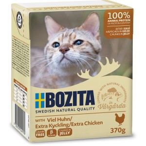 Bozita Katzen-Nassfutter Häppchen in Gelee Huhn, 370g Packung.