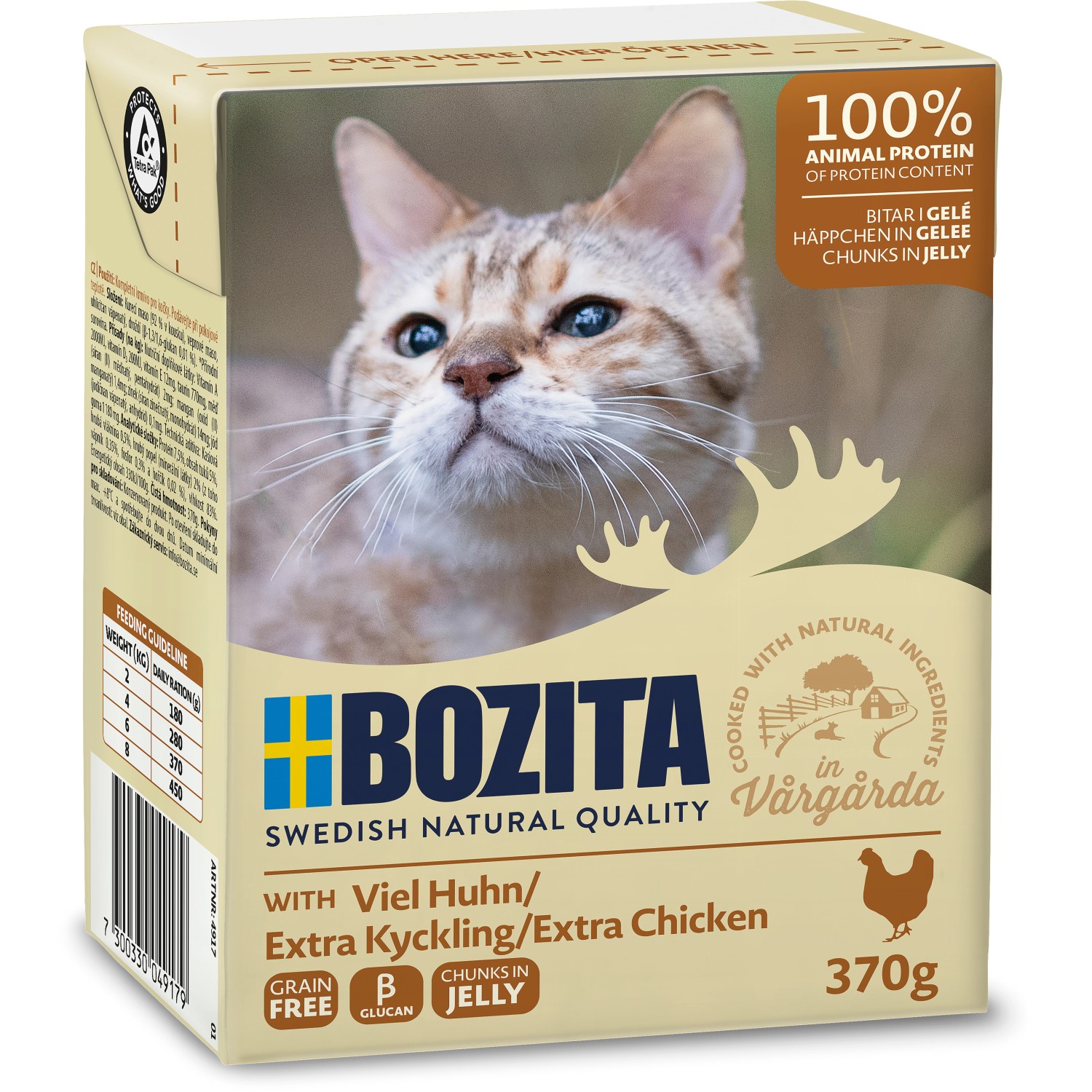 Bozita Katzen-Nassfutter Häppchen in Gelee Huhn 370 g