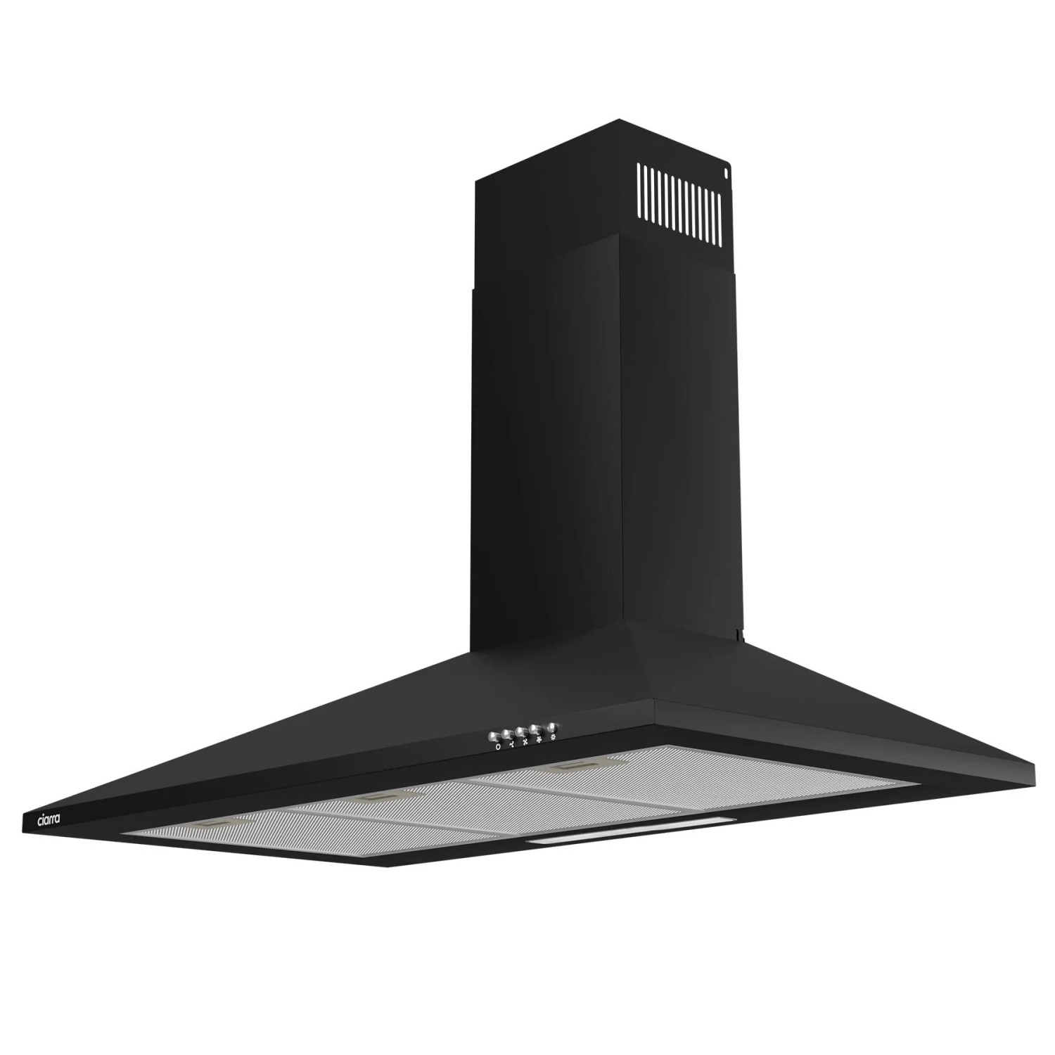 CIARRA Dunstabzugshaube 90 cm 370 m³/h 3 Stufen mit LED Abzugshaube CAB9201A