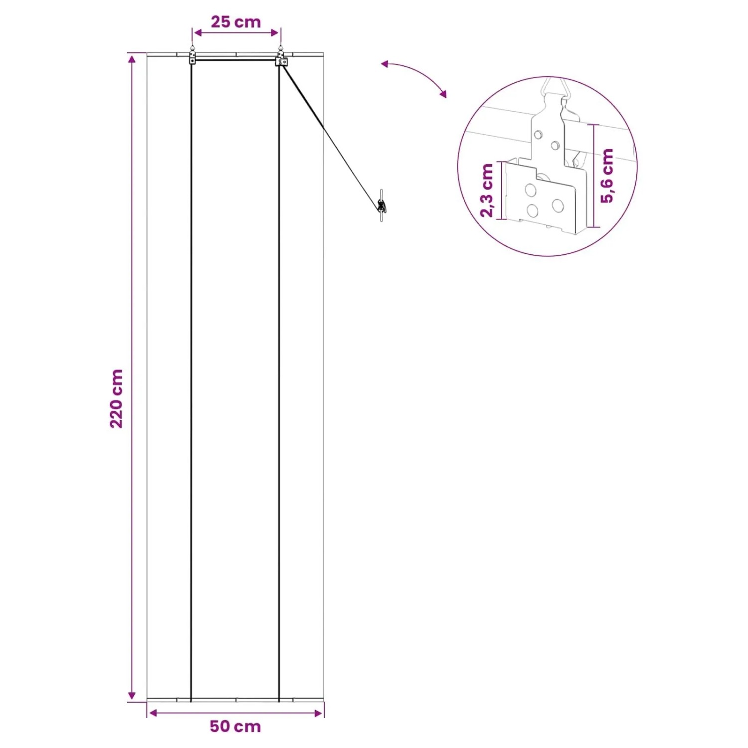 vidaXL Rollo Braun 50 x 220 cm Bambus 42039699_5