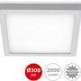 Briloner LED Deckenleuchte, Chrom matt, 30x30cm, neutralweißes Licht.