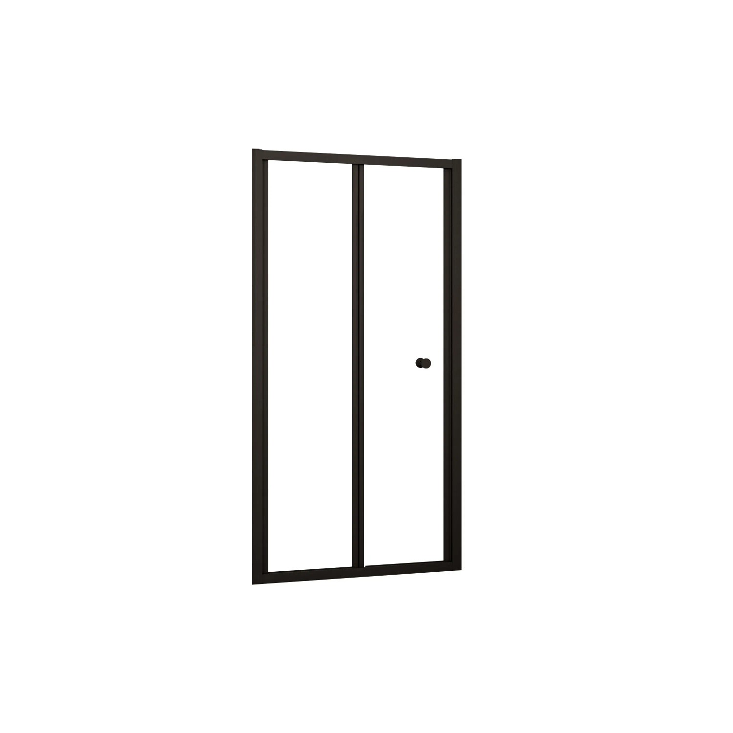 AICA Duschfalttür Nischentür 76x185cm 5mm ESG Sicherheitsglas Nischentür Badezimmer Glastür Mattschwarz