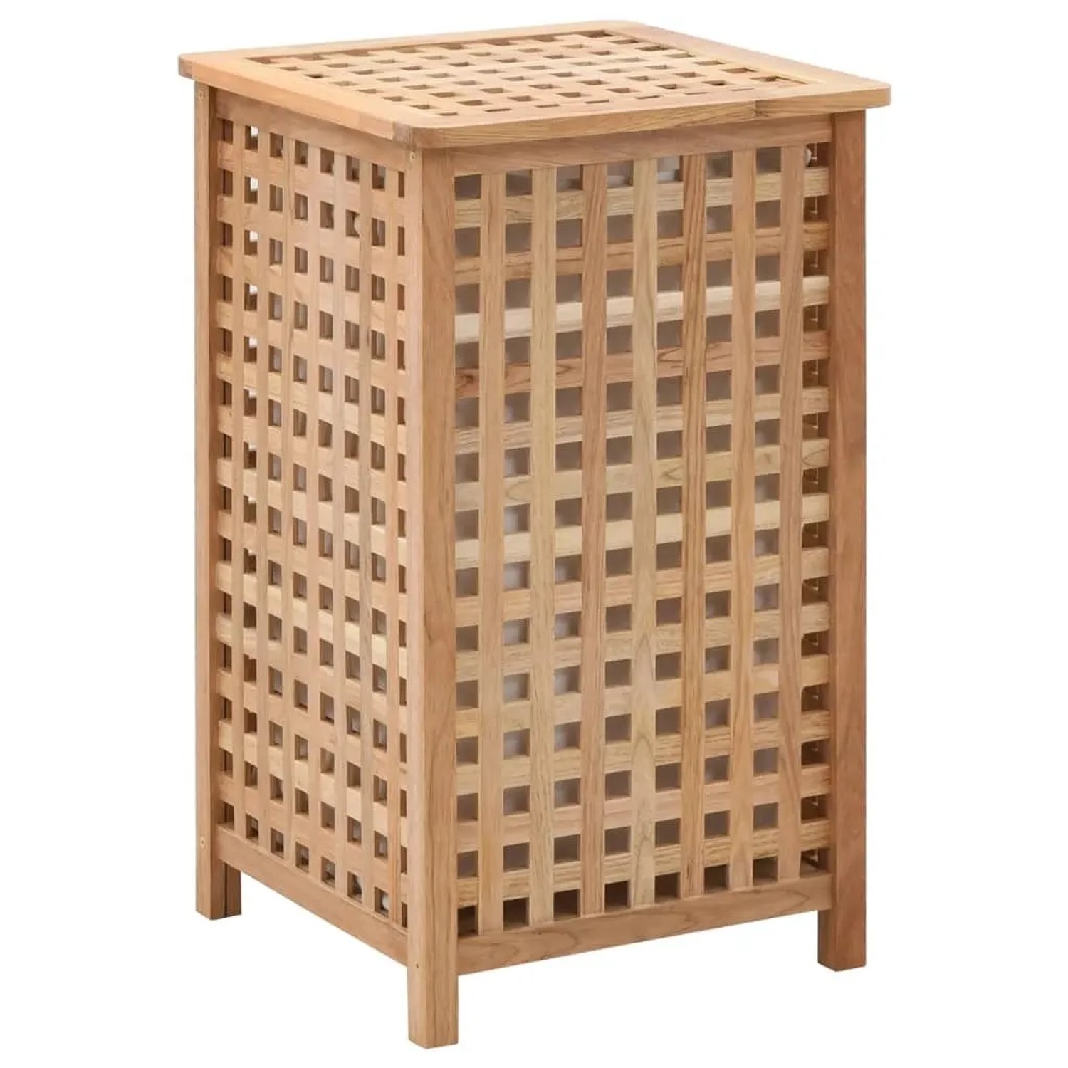 vidaXL Wäschekorb 39x39x65 cm Massivholz Walnussholz 247603