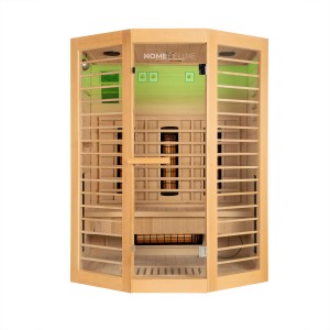 Redsun Deluxe Infrarotkabine XL aus Tannenholz, Natur, für 2-3 Personen.