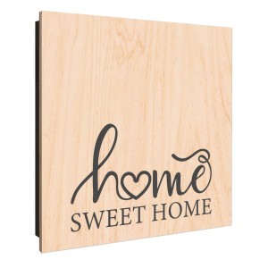 Schwarzer Schlüsselkasten aus Holz 30x30 mit 'Home Sweet Home' Schriftzug und 50 Haken zur Schlüsselaufbewahrung.