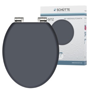 Schütte WC-Sitz Spirit Anthrazit mit Absenkautomatik, MDF, O-Form, universell passend.