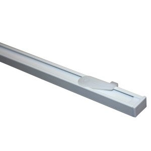 Gardinia Vorhangschiene Lucy, 1-läufig, weiß, 230 cm, mit Zubehör für die Deckenmontage.