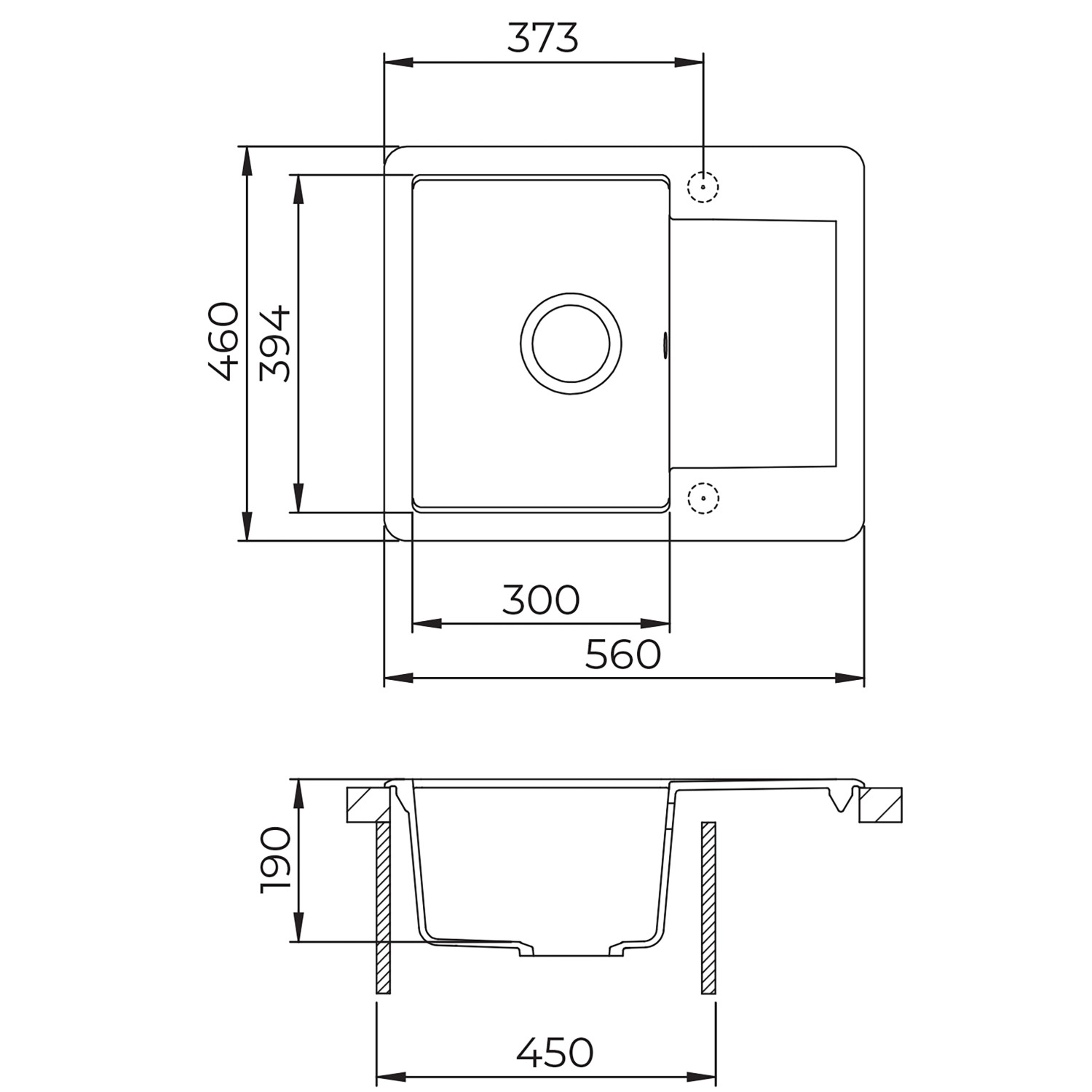 Helika Einbauspüle Esta 56 cm x 46 cm Elfenbein inkl. Druckknopfventil_10