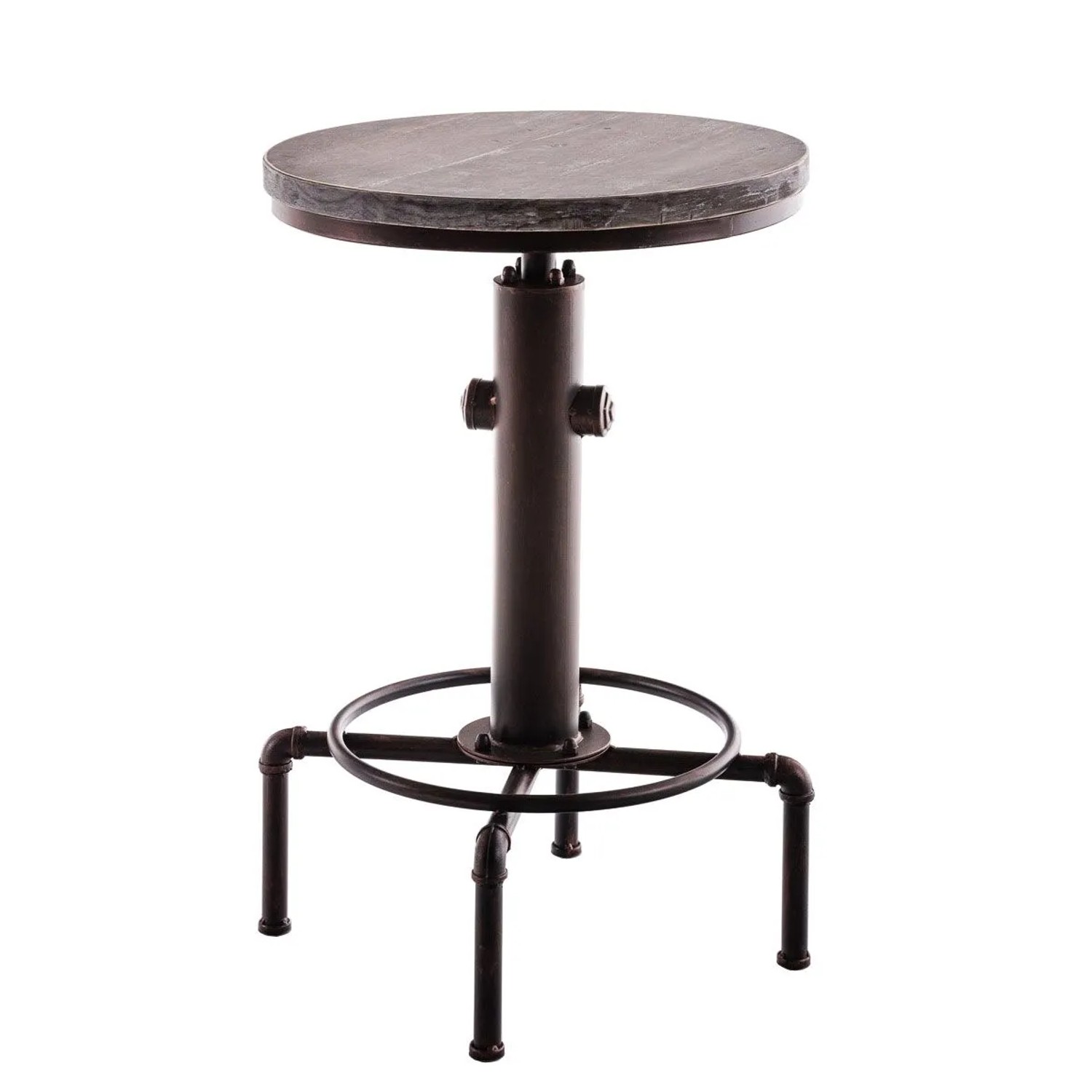 DELUKE Stehtisch THEA Rund 39x39x79cm Holz Bronze Hoher Tisch Bartisch Bistrotisch Hoch