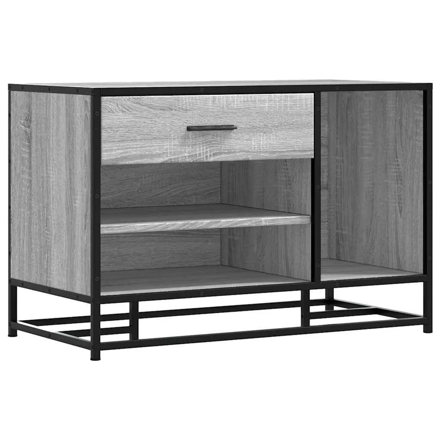 vidaXL Schuhbank Grau Sonoma 80x40x53,5 cm Holzwerkstoff und Metall 849227
