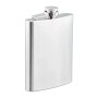 Relaxdays Flachmann Set Edelstahl Silber mit Trichter und 4 Bechern 200 ml