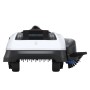 Ecovacs Mähroboter Goat O1200, weiß-schwarz, Rückansicht mit Rädern und Trimmer.