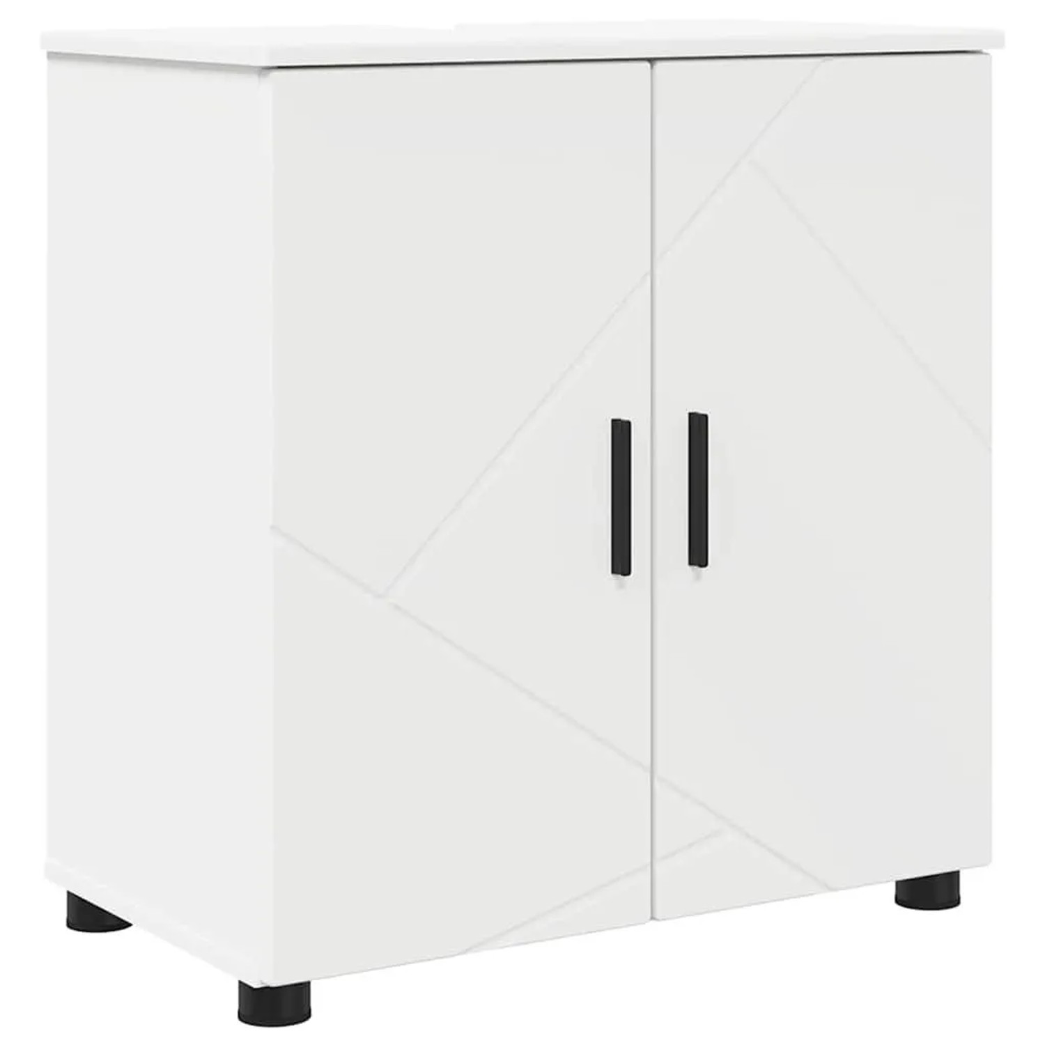 vidaXL Badezimmerschrank Weiß 61 x 35 x 64 cm Holzwerkstoff & Metall 883284 günstig online kaufen
