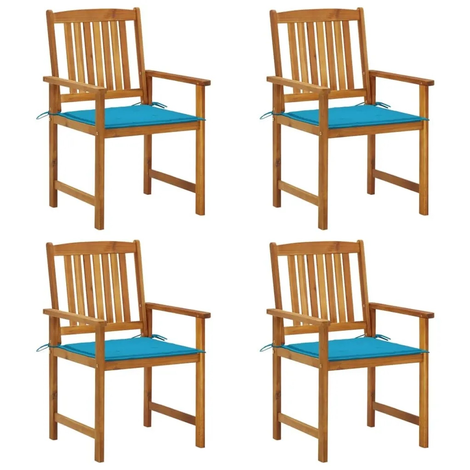 vidaXL Gartenstühle mit Kissen 4 Stk Massivholz Akazie 3061176