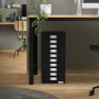 Schwarzer ML-Design Aktenschrank mit 10 Schubladen aus Metall, 28x38x60cm.