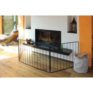 Lienbacher Sicherheitsgitter, 3-teilig, schwarz, zum Schutz vor Kaminöfen.