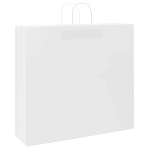 Weiße Papiertragetaschen (250 Stk.) mit Henkeln, 54x15x49 cm, für Geschenke und Einkäufe.