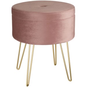 Tectake Sitzhocker Mit Stauraum Ava Rund 37 5 x 44 5 cm 37 50 x 37 50 x 44 50 cm Rosa