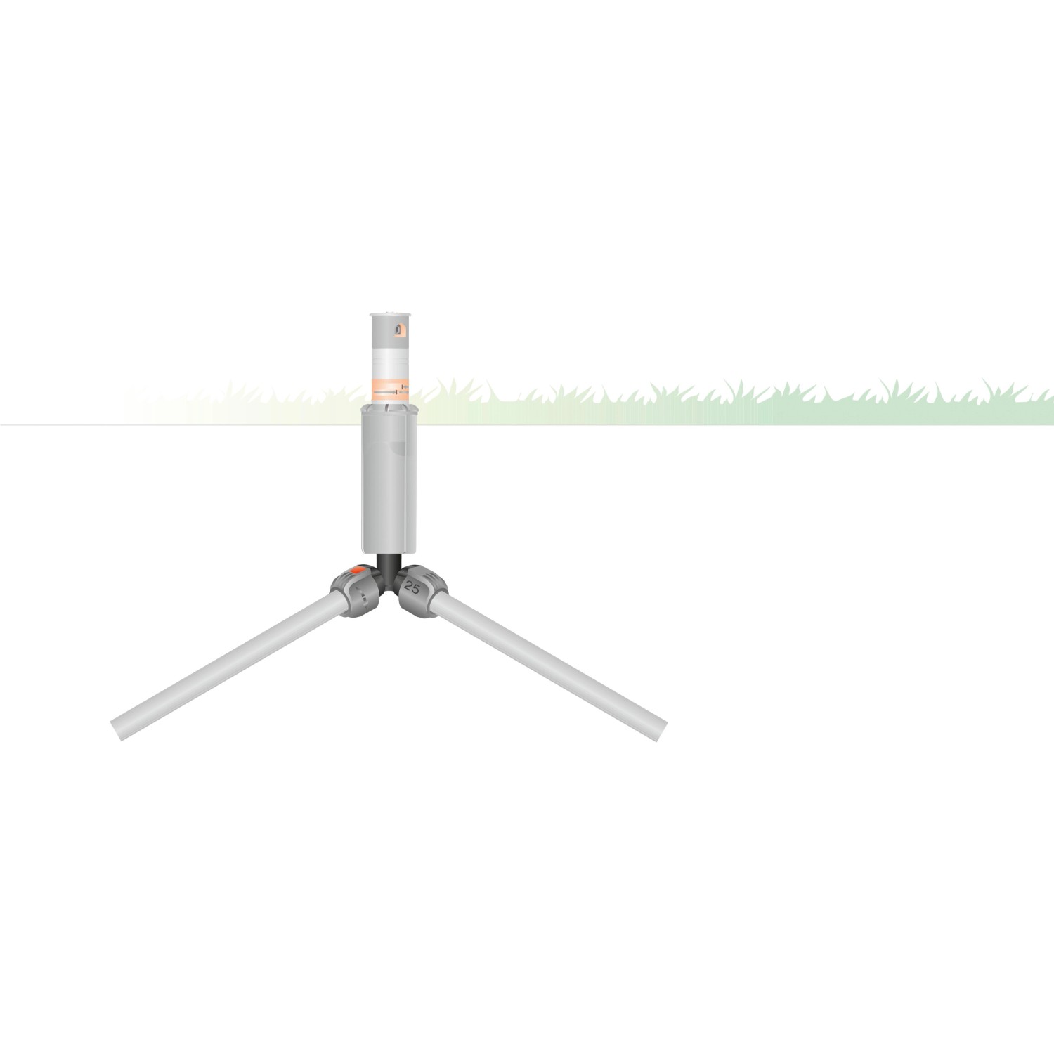 Gardena Winkelstück für Sprinkler-Systeme, 25 mm x 19 mm Außengewinde.
