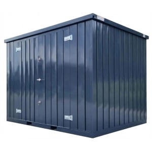 LagercontainerXXL 3m Lagercontainer mit Doppeltür auf der Langen Seite RAL7016 Anthrazitgrau 2,95x2,14x2,09