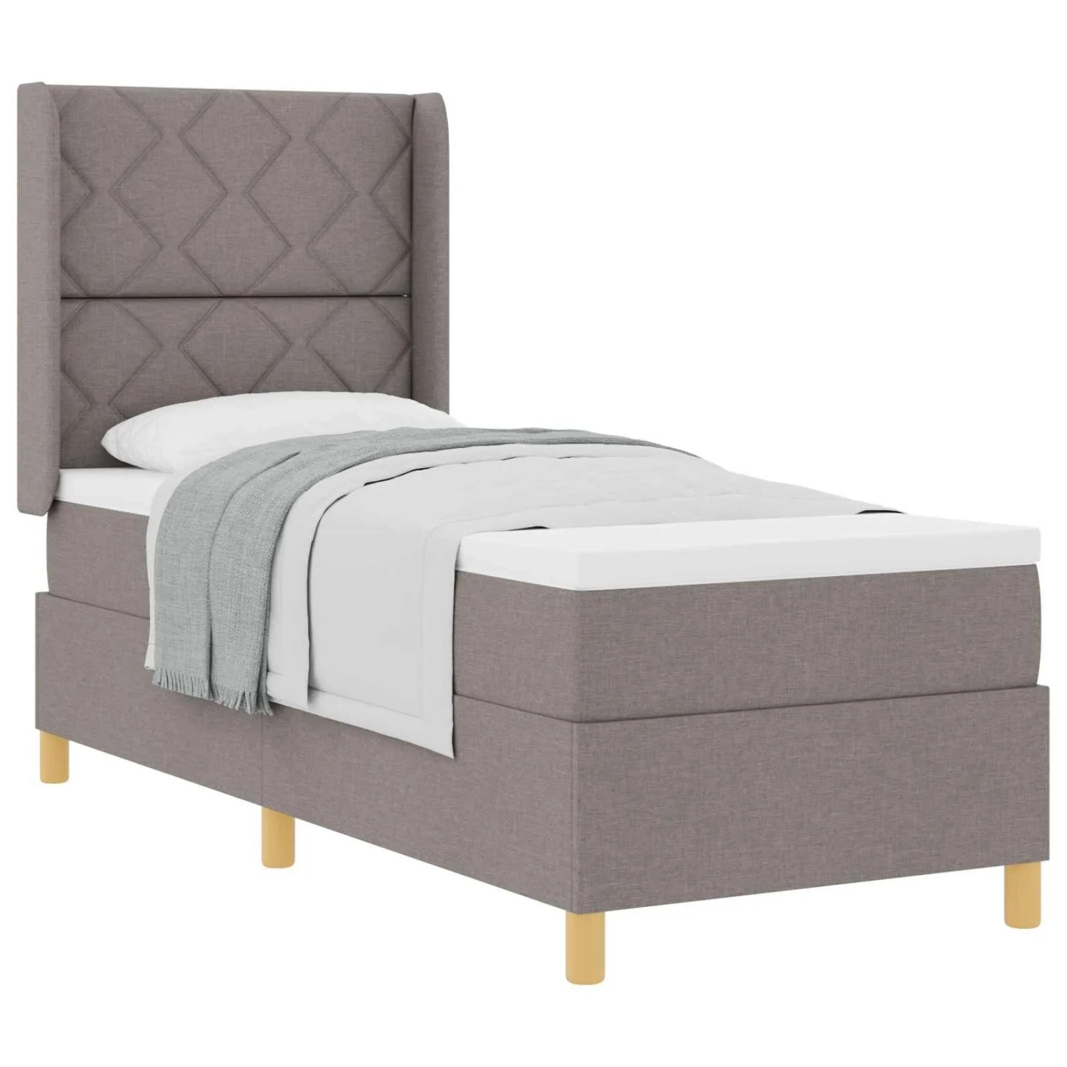 vidaXL Boxspringbett mit Matratze mit Kopfteil Taupe 80 x 200 cm Stoff 3341 günstig online kaufen