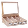 MCW Aufbewahrungsbox C25 naturbraun mit 4 Fächern und Sichtfenster im Shabby-Look.