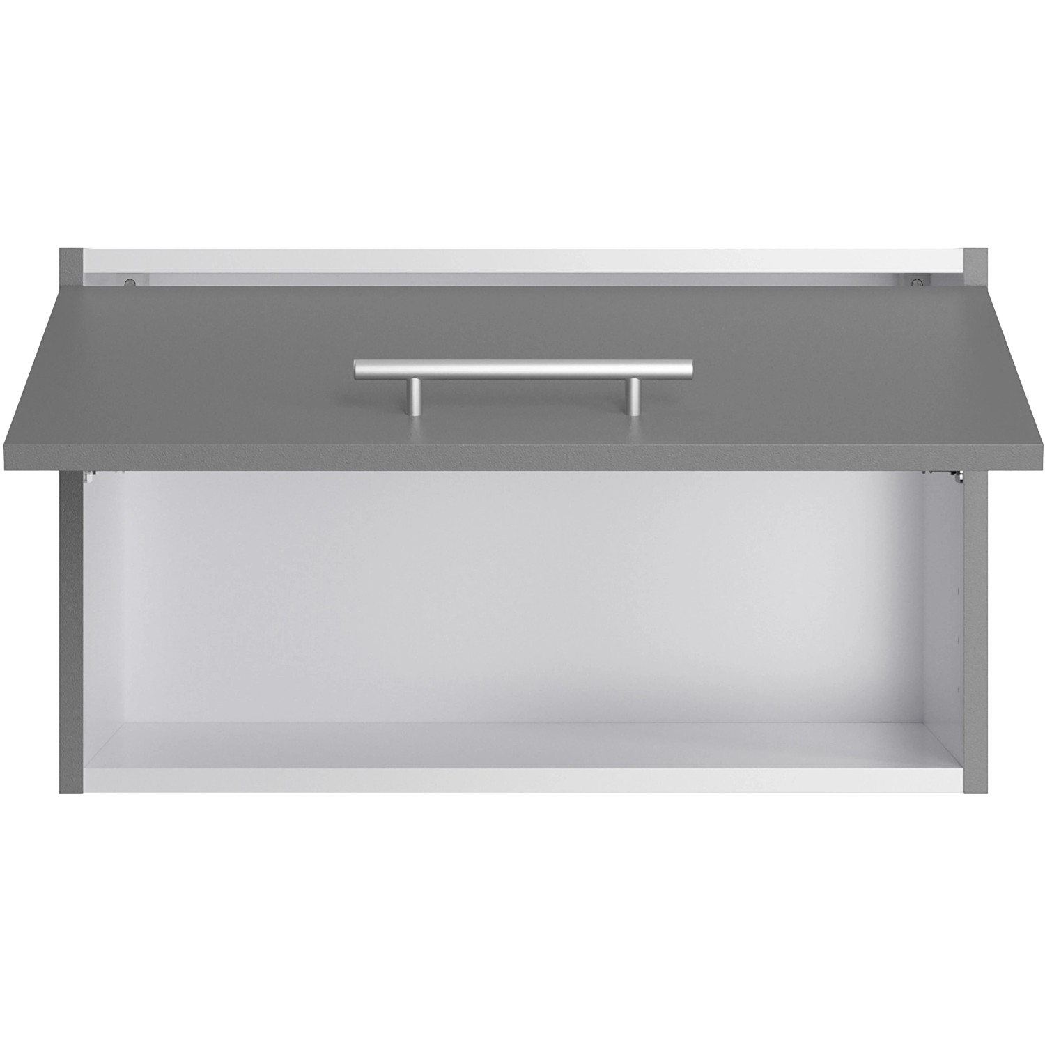 Optifit Hängeschrank Mats825, 60cm, Basaltgrau, mit Klappe und Edelstahlgriff. Küchenschrank für Wandmontage.