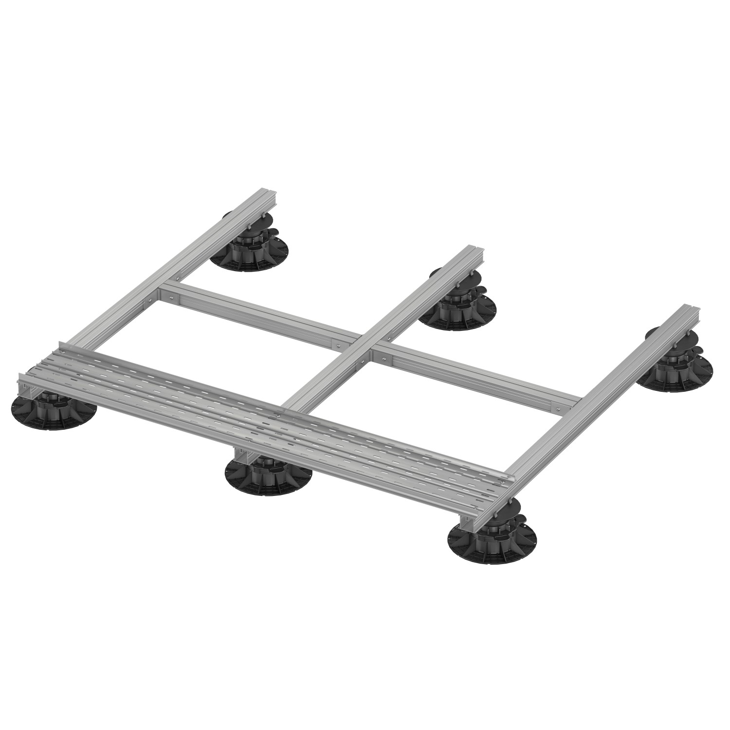 GS Terrassen Unterkonstruktion mit Alu Unterrinne für Proside Rinne, 2000mm lang.