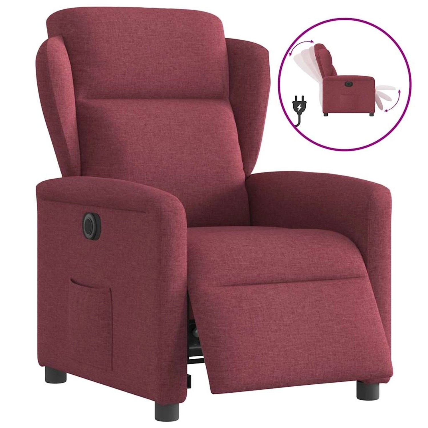 vidaXL Relaxsessel Elektrisch Weinrot Stoff 3303117 günstig online kaufen